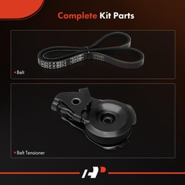 A-Premium Engine Serpentine Belt Drive Kit Compatible with Ford, Mazda & Mercury Cars - Escape 2001-2004, Contour 1995-2000, Taurus, Mystique, Sable, MPV, Tribute, Cougar, Mystique - 2.5L 3.0L