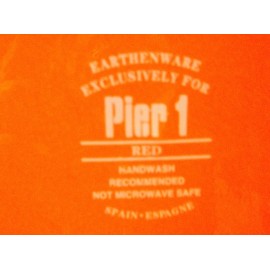 Pier 1 2 Pier 1 IMPORTS RED 10.75" DINNER PLATES SPAIN...NEW!!.