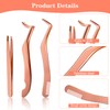 Ouligay Pack of 3 Eyelash Tweezers Applicator False Eyelash Tweezers