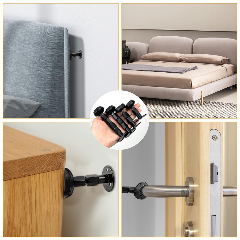 Pack of 4 Adjustable Bed Frame Headboard Stopper Anti Shake