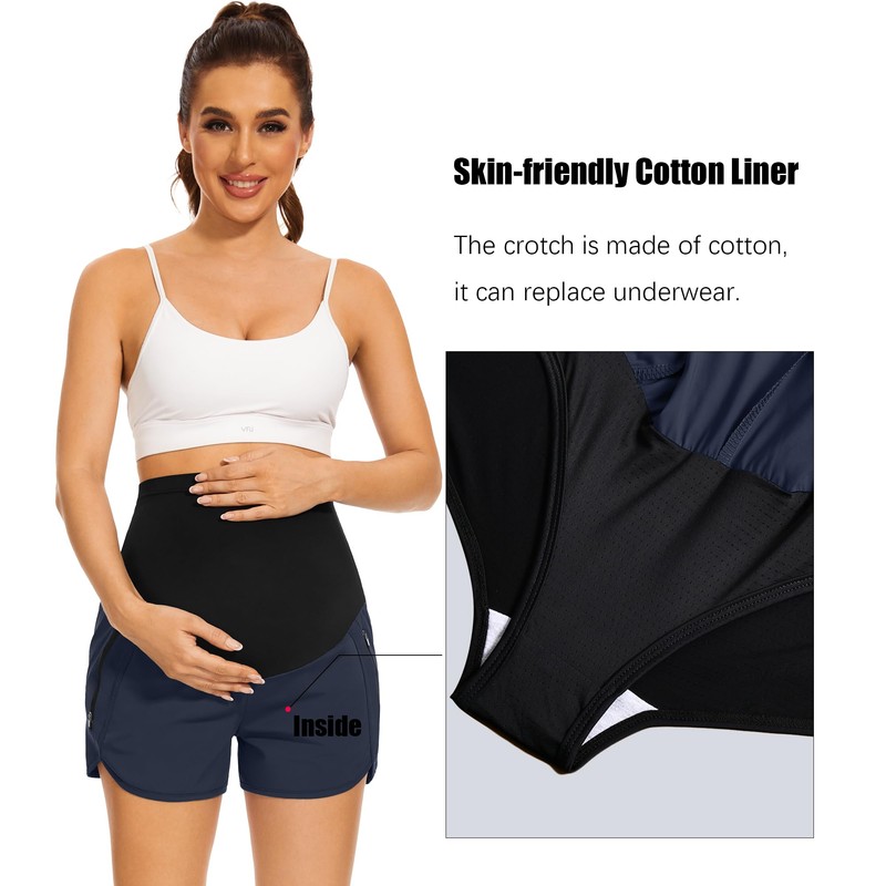 PACBREEZE - Pantalones cortos de maternidad para mujer, con forro