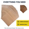 Wenses Trash Compactor Bags for Kitchen (12-Pack), 25% Thicker Kraft