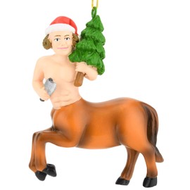 Tree Buddees Centaur with a Christmas Tree and Axe Ornament