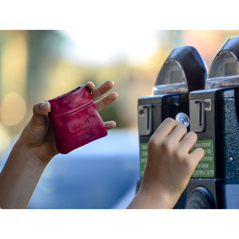 Goson Classic Leather Squeeze Coin Purse change Holder For Men