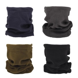 HIXNUG 4 Pieces Winter Neck Warmer Fleece Neck Warmer Scarf Fleece Windproof Neck Gaiter Snood for Mens Womens