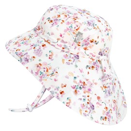 Jan & Jul Girls 'Grow-with-Me' Cotton Adventure Sun Hat with Large Brim, Pretty Petals