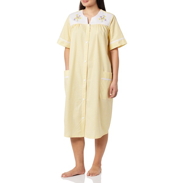 AmeriMark Women Calf-Length Snap Front Knit Duster House Coat Robe