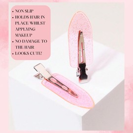 10 pcs No Crease Hair Clip No Bend Hair Curl Pin Clips for Bangs Finger Waves Makeup Application Hairdressing Hairpins - Pink