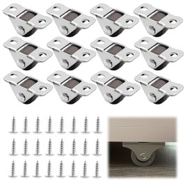 Pack of 12 Castors for Furniture and Heavy Duty Castors, Furniture Castors, Small Rubber Castors for Furniture, Quiet Swivel Mini Castors for Cabinets, Tool Boxes, DIY Projects and Small Appliances