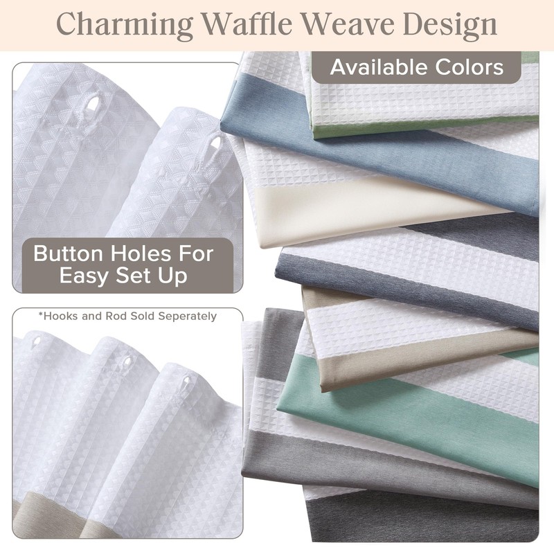 Madison Park Spa Waffle Shower Curtain 72x72 Taupe