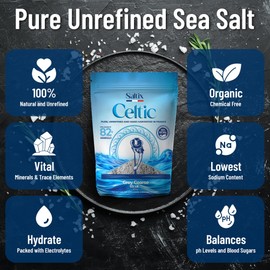 Saltix Grey Coarse Sea Salt 1 lbs (16oz) From the Celtic Region of France, 100% Natural, Organic, Unrefined, 82+ Trace Minerals and Electrolytes, Hand Harvested Sel Gris De Guerande, Sal Celtica