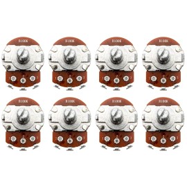 Electronix Express 8 Pack 100K Ohm Potentiometer, 1/2W, Panel Mount, Single Turn, Serrated Shaft