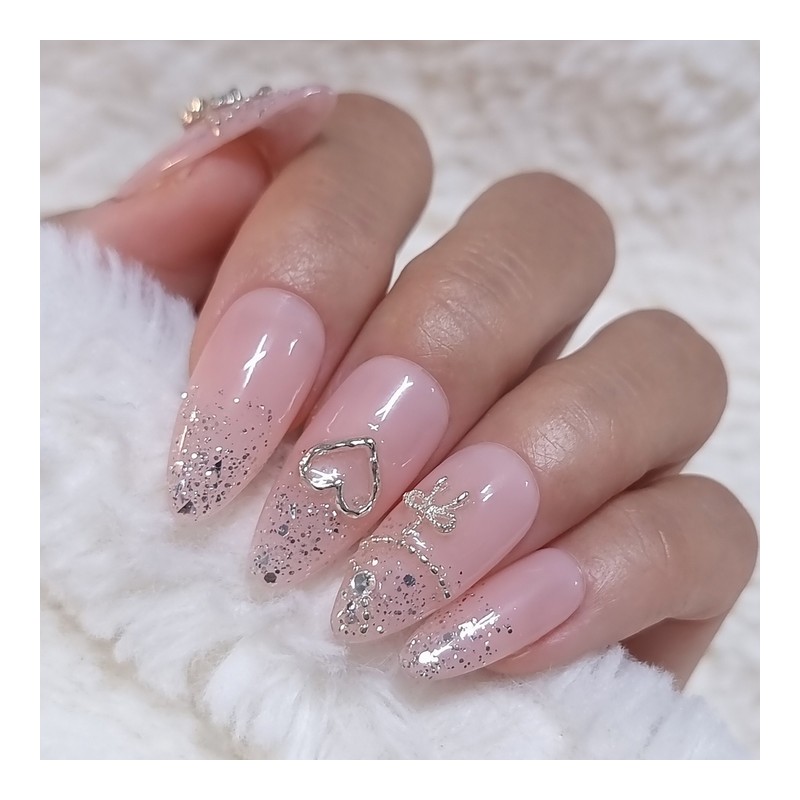 Lovely wedding handmade nail tips - short oval / 러블리