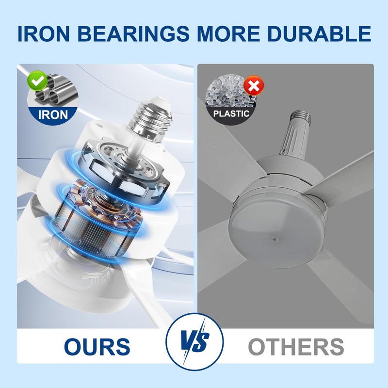 We Charger Socket Fan Light, Ceiling Fans with Spare Light