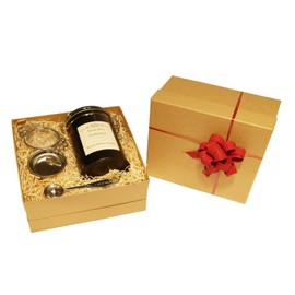 White Tea Gift Set Peony Needle Loose Leaf Wrapped 50g in Caddy with Tea Strainer and Measuring Spoon by TeaCakes of Yorkshire