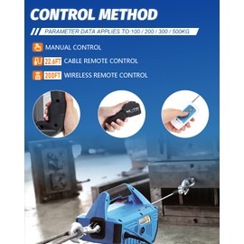 NEWTRY 3 in 1 Electric Hoist Winch 440lb, 16ft/min Manual|Cable| Control, 62ft Portable Power Electric Lift with Sling Strap for Lifting Small Engines, Bicycles, Groceries