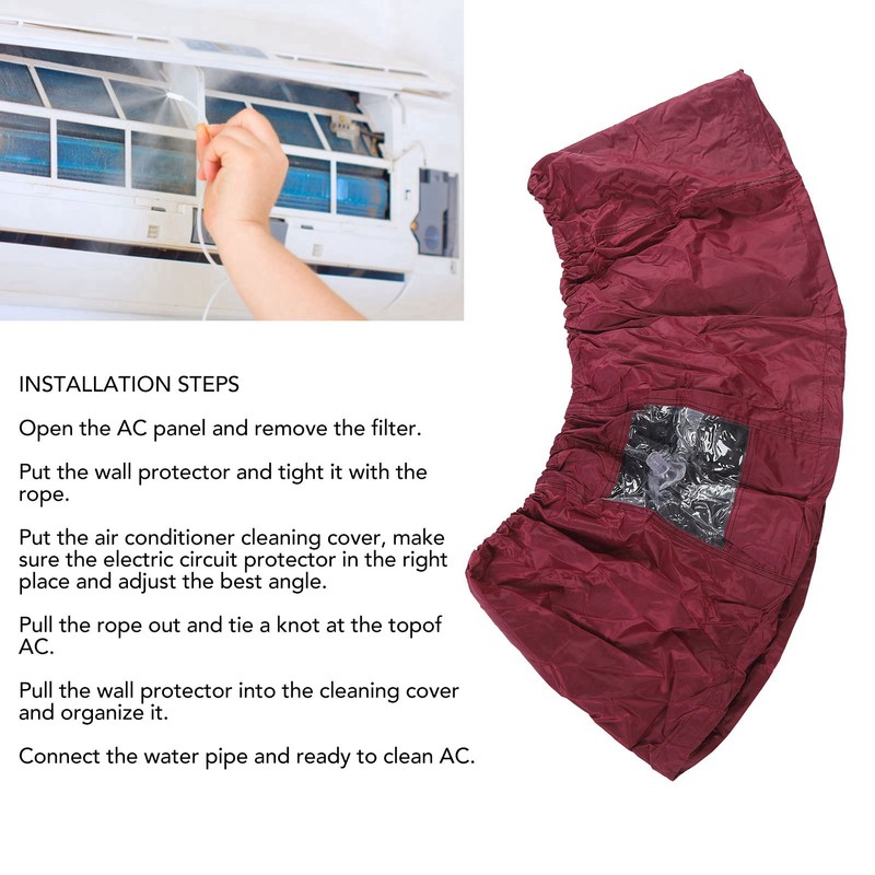 Split Air Conditioning Cleaning Cover Bag with 2.6m Water Pipe