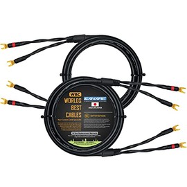 6 Foot - Canare 4S11 – Audiophile Grade - HiFi Star-Quad Speaker Cable Pair with Eminence Gold Spade Connectors