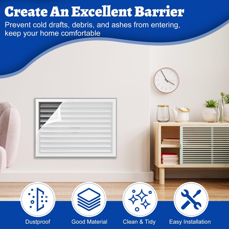 Wintcomfort Air Vent Filter Kit, 39"x39" Cut to Fit Micro