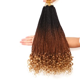 Crochet Braids Hair Extensions Synthetic Hair for Braiding Hair Kanekalon Synthetic Hair Crochet Hair Extension Set Braid Fake Hair (45.7 cm (Pack of 7), 1b/30/27)
