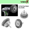VIDICA Wire Brush for Drill Set 20 Pcs, Wire Wheel