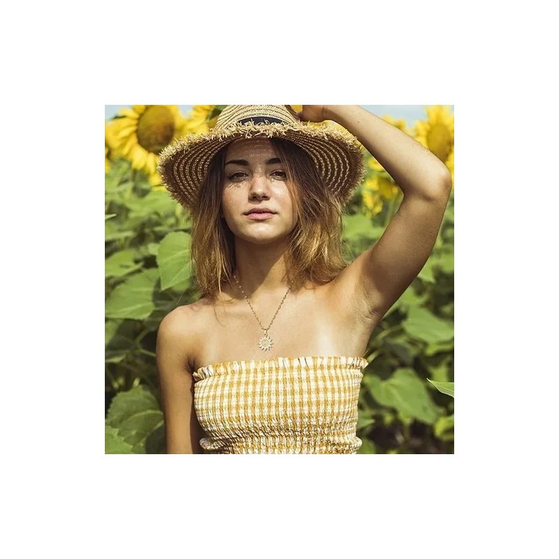 Collar Girasol Para Mujer Chapado En Oro De 18 Quilates