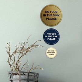 Circle No Food In The Sink Please Sign (Black) - Medium