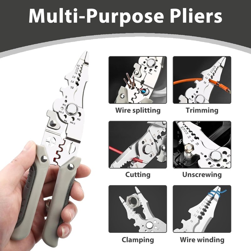 27-in-1 Multifunctional Wire Stripper, Crimper Cable Cutter Pliers, Cable Stripper