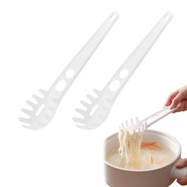 Liroyal Pasta Server (Set of 2) Noodle Scoop, Spaghetti Server, Food Strainer, Ladle, Kitchen Tool, Heat Resistant, Dishwasher Safe, ABS Resin, Easy to Clean, Antibacterial, Noodle, Fried Chicken