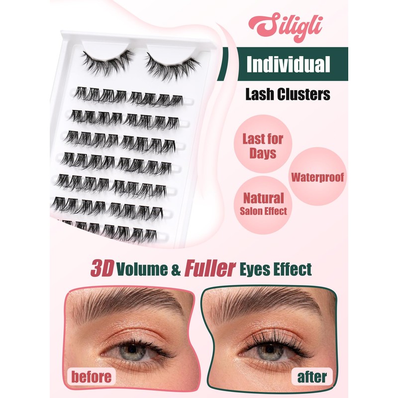 Cluster Lashes Eyelash Extensions Mixed 9-13 mm Individual Eyelashes D