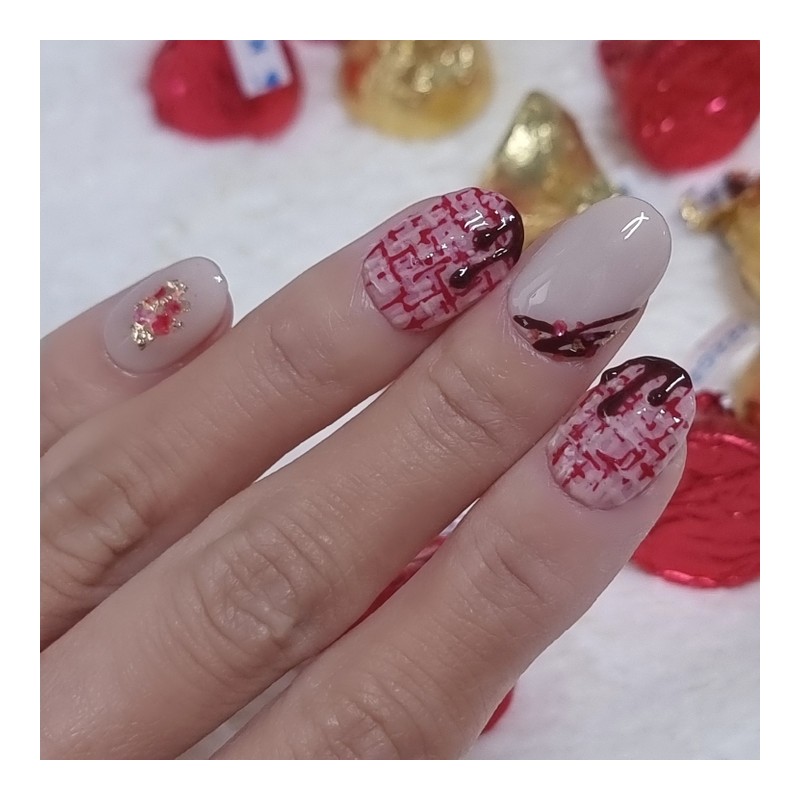 Melted heart handmade nail tip - Petit round / 녹아든