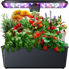 KIMORE 12 Pods Hydroponics Growing System, Indoor Garden with 36W Full Spectrum LED Grow Light in 5 Colors, Height Adjustable Up to 23", Automatic Timer Gardening Gifts for Women Christmas