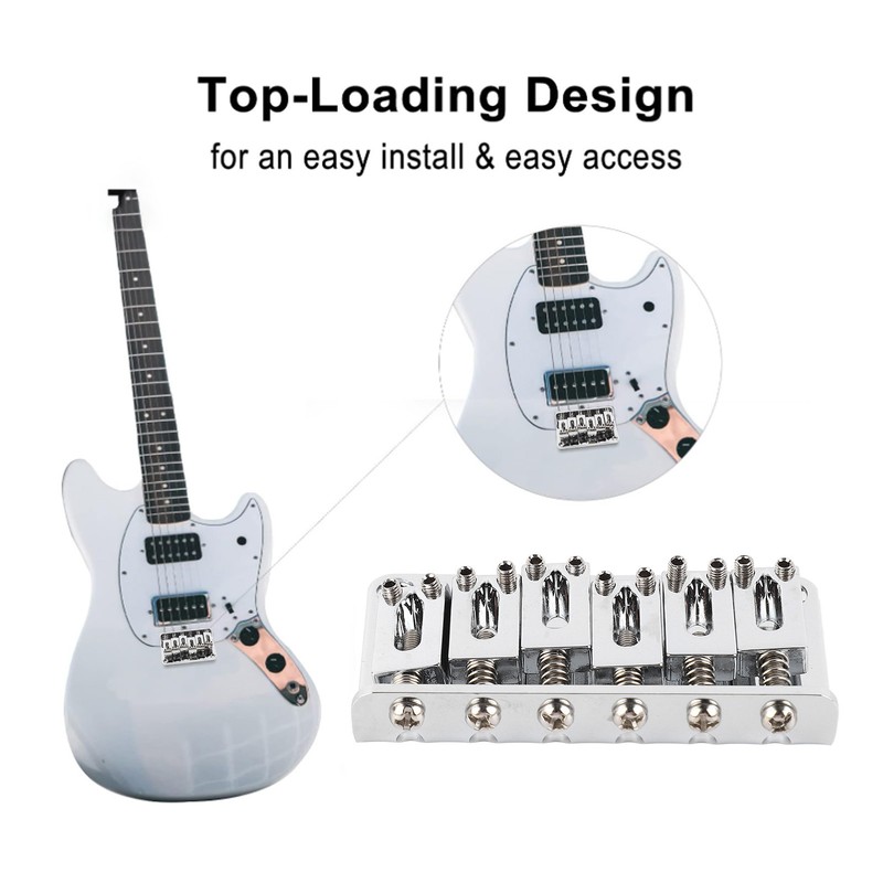 6 String Guitar Bridge Replacement Zinc Alloy Electric Guitar Saddle