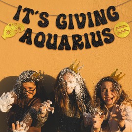 It’s Giving Aquarius Banner, Big Aquarius Energy Banner, January/February Birthday Banner Decorations, 12 Constellation Zodiac Aquarius Birthday Party Decorations, Astrology Birthday Party Supplies