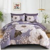 Luxudecor Floral Queen Comforter Set 7 Pieces Bed in a
