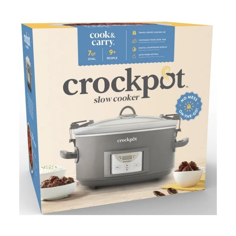 Crock-Pot Locking Lid 6qt Cook and Carry Programmable Slow Cooker