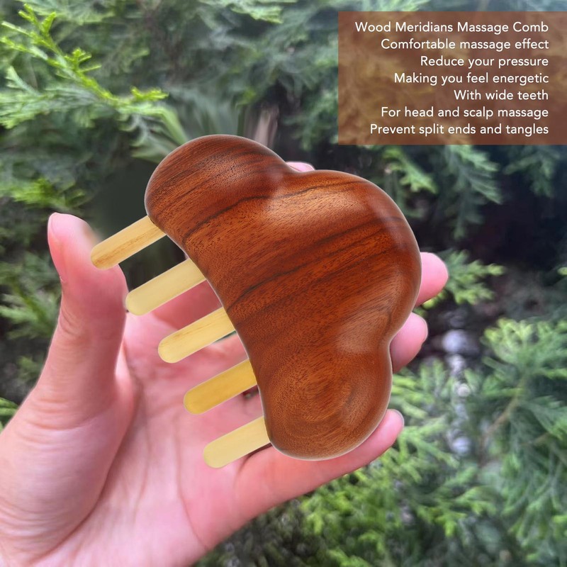 Rosewood Meridian Comb Wide Comb Teeth Reduce Stress Wooden Scalp