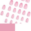 Square Press on Nails White French Tip Fake Nails Pink