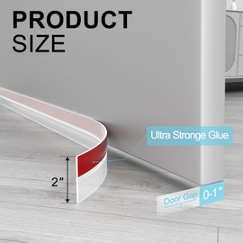Elvone Heavy-Duty 20 ft x 2 in Weather Stripping, Door Draft Stopper Silicone Seal Strip for House and Glass Shower Doors for Collision and Side Gaps of Door and Windows, Clear