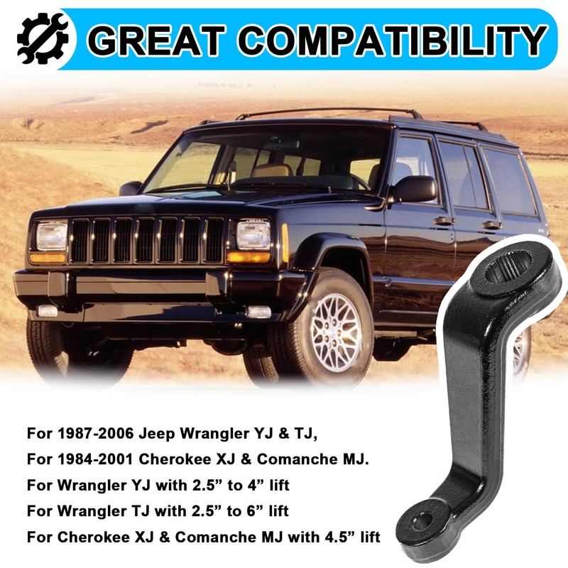 mooncar Drop Pitman Arm 6605 replacement for 87-06 Jeep Wrangler