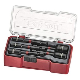 Teng Tools 5 Piece 1/4 Inch Hex Drive 6 Point Metric & SAE Impact Nut Setter Driver Set - TJNS05