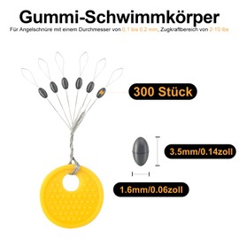 Realure 150/300pcs Rubber Stopper Fishing 6 in 1 Rubber Beads Fishing Small Line Stoppers Fishing Trout Stopper Fishing for 0.1-0.43mm Line Stopper Fishing and Sinker Stops Oval (300pcs, S)