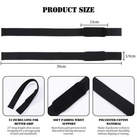 HonGien 2PCS Weight Lifting Straps Fitness Padded Cotton Wrist Support Anti Slip 60CM Hand Bar Grip Gym Cross Training weightlifting Straps Fitness Bodybuilding Power Exercise Grips Deadlift Men