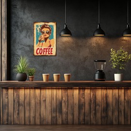 Funny Vintage Coffee Lovers Tin Sign Collection Wall Art – Retro Wall Decoration For Cafe Bar/Garage/Man Cave/Kitchen, 8x12 Inches (O, 12X8X0.08 IN)