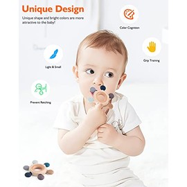 akolik Juguetes Para La Dentición, Mordedor De Silicona Para Bebés Y Niños Pequeños, Sin Bpa, Mordedor Con Forma De Remo, Alivia El Dolor De La Dentición Para Bebés De 0 A 6 Y De 6 A 12 Meses (Gery)