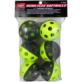 Rawlings | DURA-Flex Training Balls | Baseball/Softball | Limited Flight, Indoor/Outdoor Use | 6-Pack