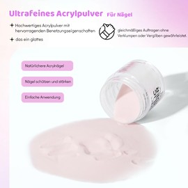 Aokitec Acrylic Nail Set - Pink/Clear/White Acrylic Powder and Acrylic Liquid Set with Acrylic Nail Brush