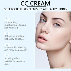 XIULIUU Primal Skin Cc Cream for Women, Cc Cream Liquid Foundation, Moisturizing, Non-sticky, 1.8 fl oz/30ml(dark skin)