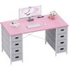 Pamray 47 Inch Computer Desk with 8 Fabric Drawers and