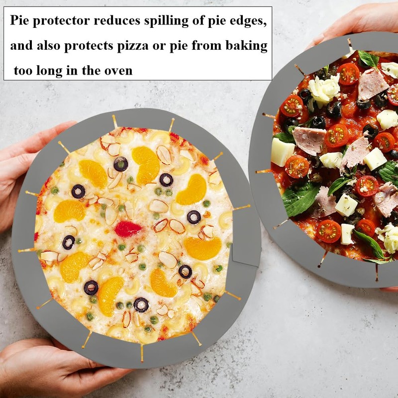 UAREBST Silicone Pie Crust Shields, Adjustable Baking Pie Crust Shield